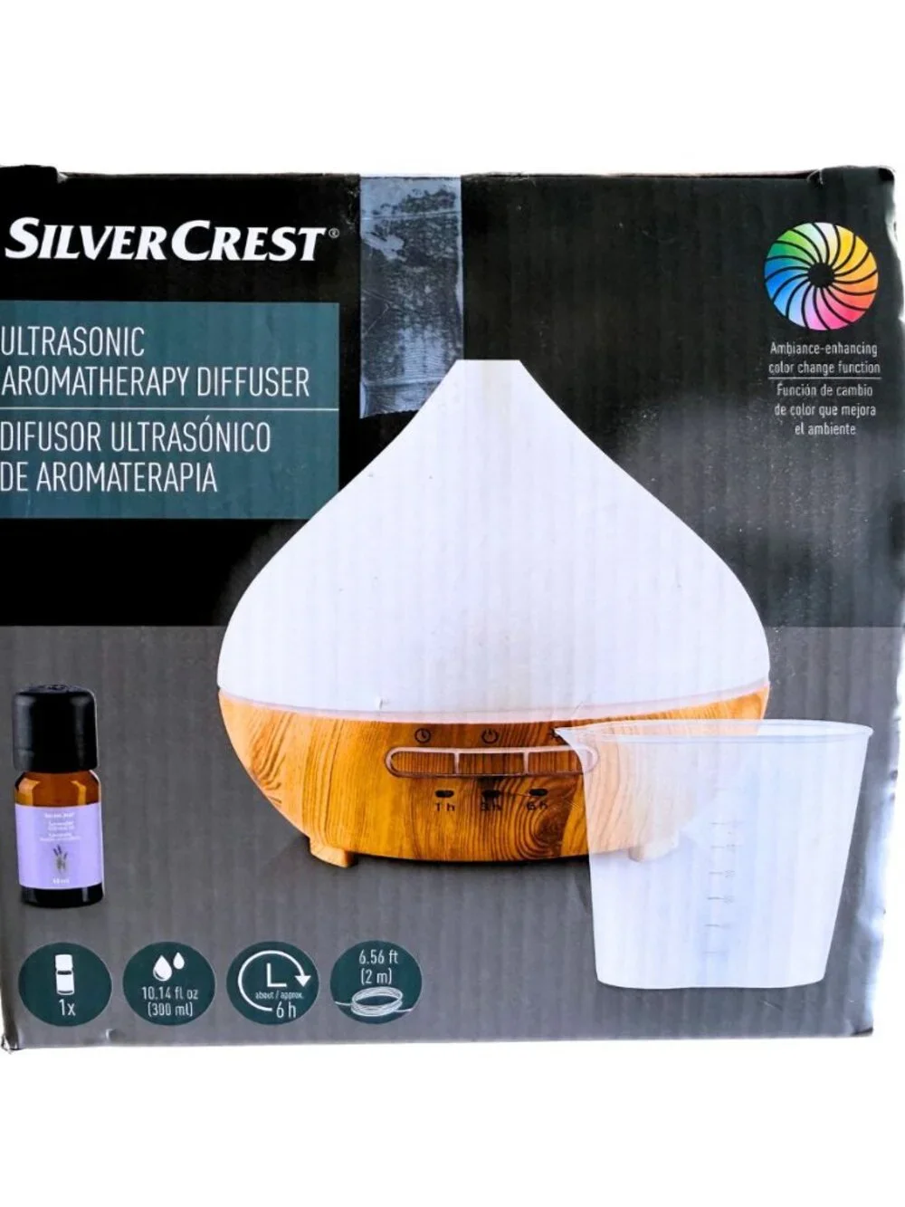 SILVERCREST Ultrasonic Aromatherapy Lavender Essential Oil Mist Diffuser NEW